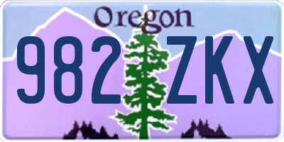 OR license plate 982ZKX