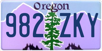 OR license plate 982ZKY