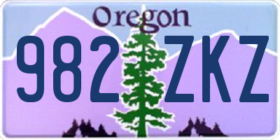 OR license plate 982ZKZ