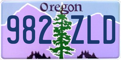 OR license plate 982ZLD