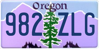 OR license plate 982ZLG