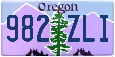 OR license plate 982ZLI