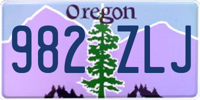 OR license plate 982ZLJ