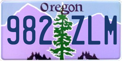 OR license plate 982ZLM