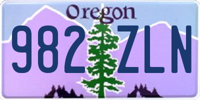 OR license plate 982ZLN