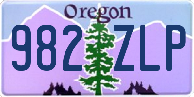 OR license plate 982ZLP