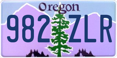 OR license plate 982ZLR