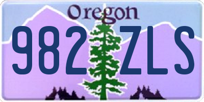 OR license plate 982ZLS