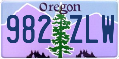 OR license plate 982ZLW