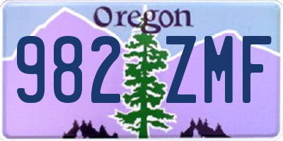 OR license plate 982ZMF
