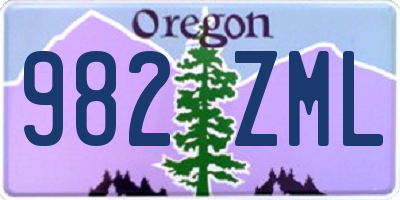 OR license plate 982ZML