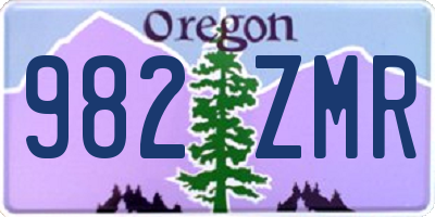 OR license plate 982ZMR