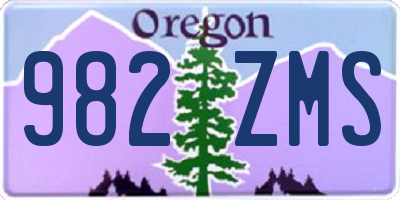 OR license plate 982ZMS