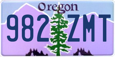 OR license plate 982ZMT