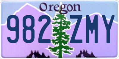 OR license plate 982ZMY