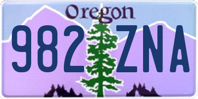 OR license plate 982ZNA