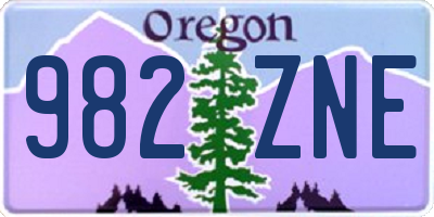 OR license plate 982ZNE