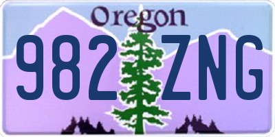 OR license plate 982ZNG