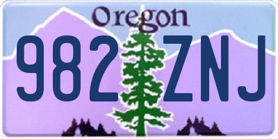 OR license plate 982ZNJ