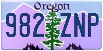 OR license plate 982ZNP