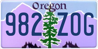 OR license plate 982ZOG
