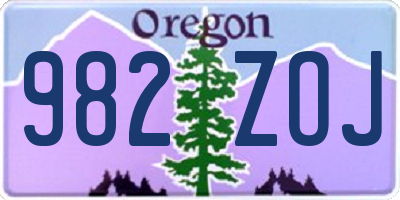 OR license plate 982ZOJ