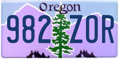 OR license plate 982ZOR