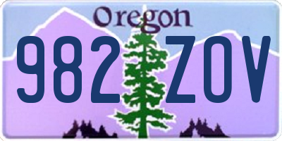 OR license plate 982ZOV