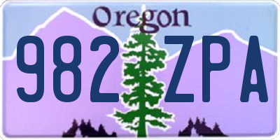OR license plate 982ZPA