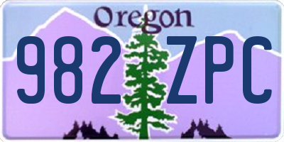 OR license plate 982ZPC