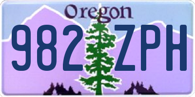 OR license plate 982ZPH