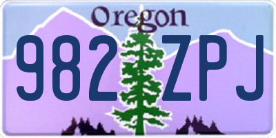 OR license plate 982ZPJ