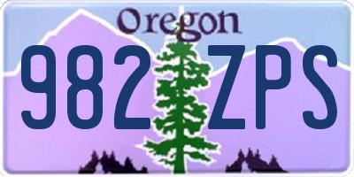 OR license plate 982ZPS