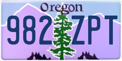 OR license plate 982ZPT