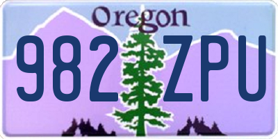OR license plate 982ZPU