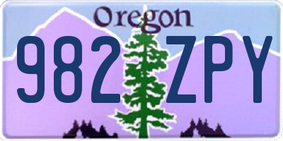 OR license plate 982ZPY