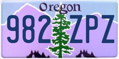 OR license plate 982ZPZ