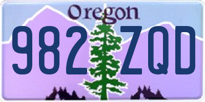 OR license plate 982ZQD