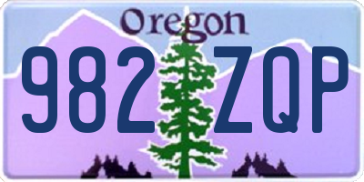 OR license plate 982ZQP