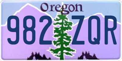 OR license plate 982ZQR