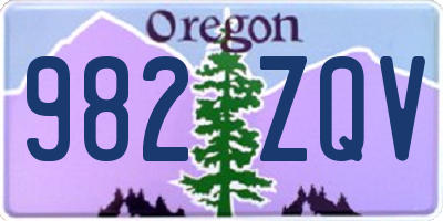 OR license plate 982ZQV