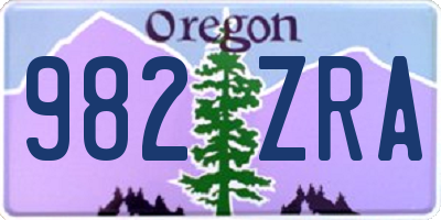 OR license plate 982ZRA