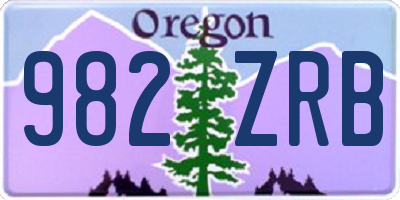 OR license plate 982ZRB