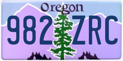 OR license plate 982ZRC
