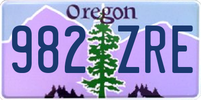 OR license plate 982ZRE