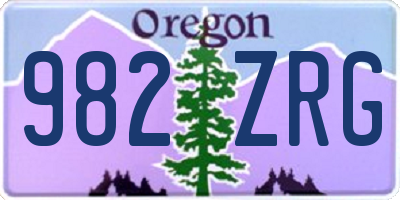 OR license plate 982ZRG