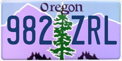 OR license plate 982ZRL