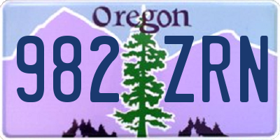 OR license plate 982ZRN