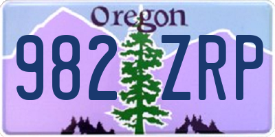 OR license plate 982ZRP