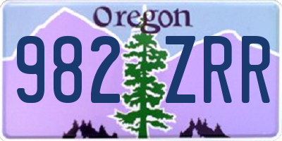 OR license plate 982ZRR
